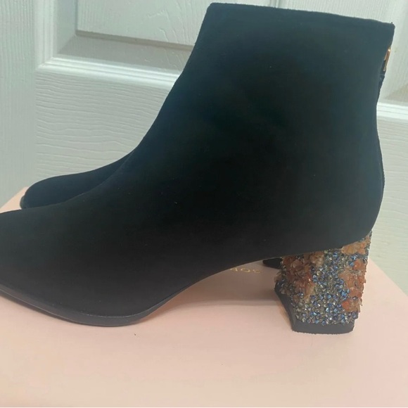 Sophia Webster Stella Black Suede Embellished Ankle Boots 8.5 - Picture 3 of 6